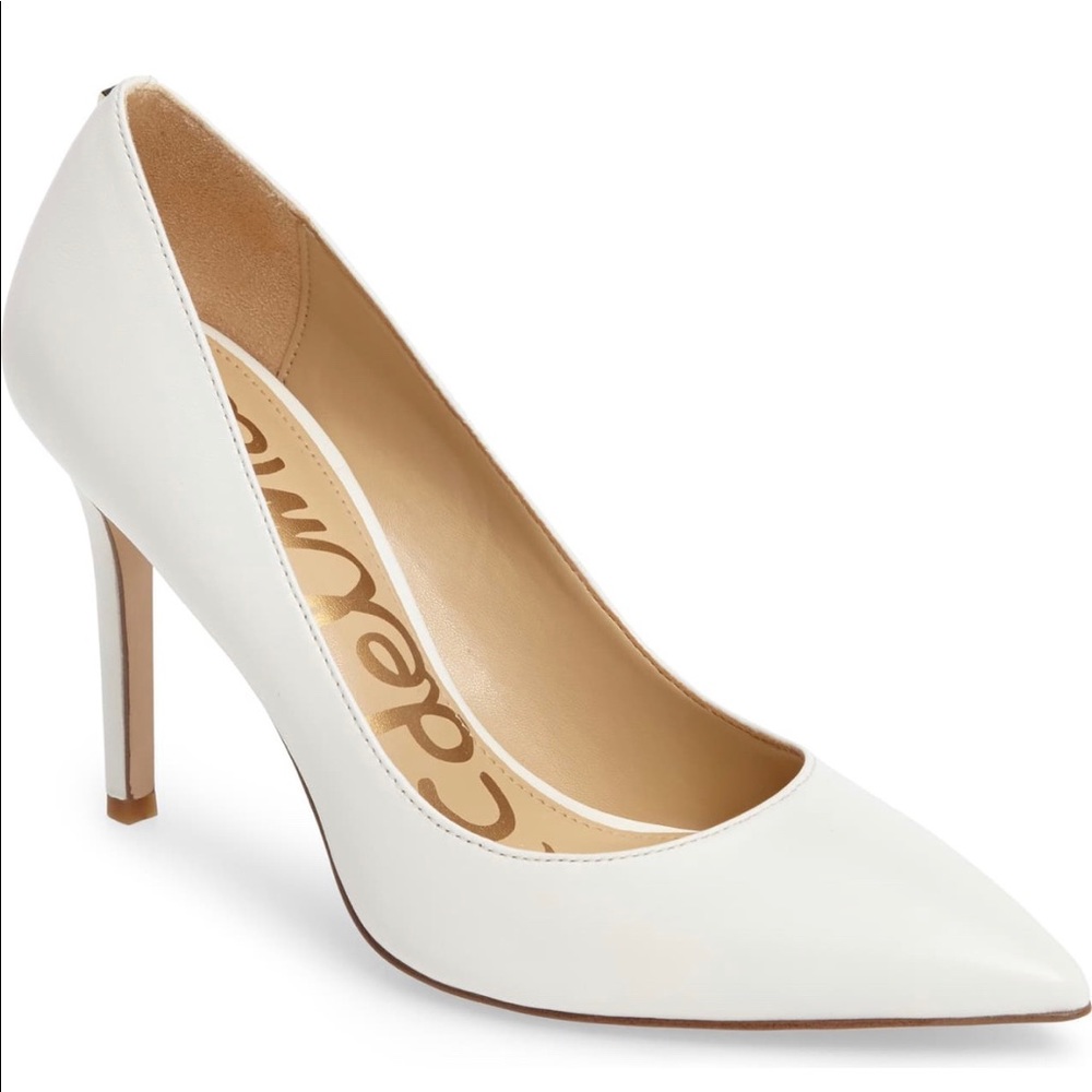White Leather Sam Edelman Heels - size 7.5